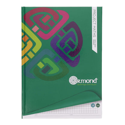 Ormond A4 128 Page 5mm Sq Hardcover Project Maths Copy