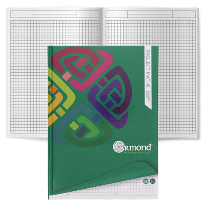 Ormond A4 128 Page 5mm Sq Hardcover Project Maths Copy