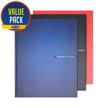 ** A4 160pg Hardcover Notebooks Pack of 3 (Bold)