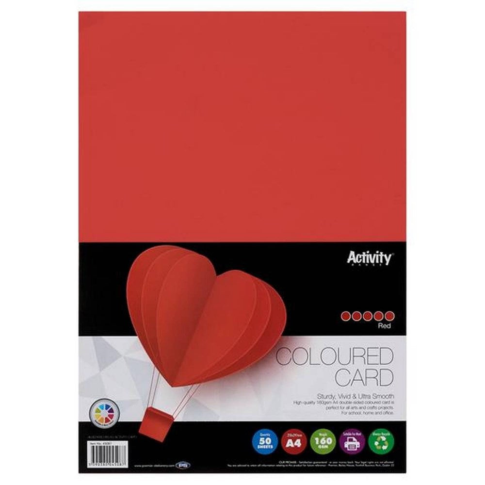 Premier Activity A4 160gsm Card 50 Sheets – Colours