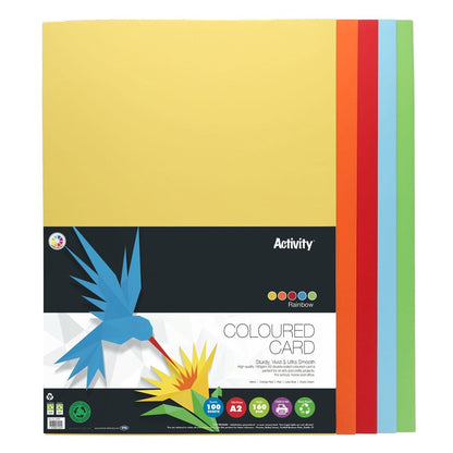 Premier A2 160G Activity Card Rainbow Assorted Colours (Pack Of 100 Sheets)