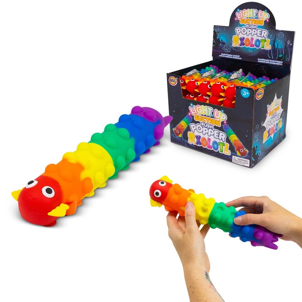 Axolotl Light Up Push Popper Suction - Large