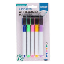 Concept Drywipe Markers Pack Of 5 With Eraser Lid - Assorted Colours