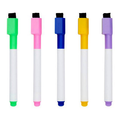 Concept Drywipe Markers Pack Of 5 With Eraser Lid - Assorted Colours