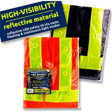 **Premier Universal Led High Visibility Safety Waistcoats - Pack Of 2 Asst.