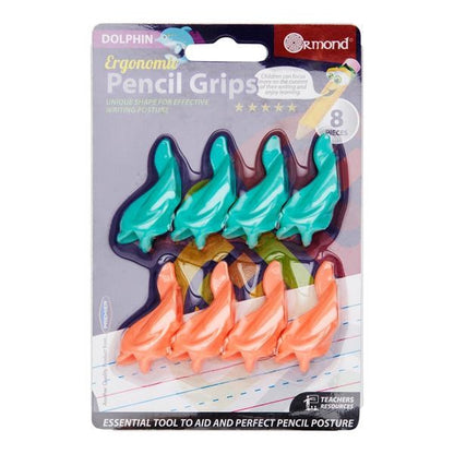 **Ergonomic Pencil Grips – Dolphin Set of 8