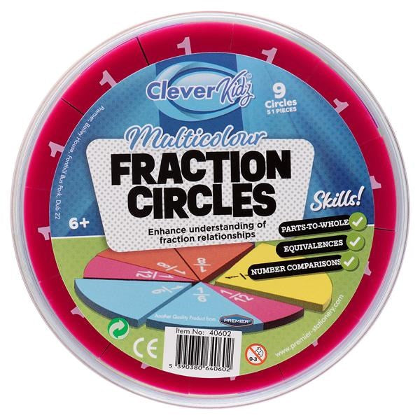 Multicolour Fraction Circles - 51pce