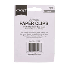 Concept 50mm Jumbo Paper Clips Pack of 80