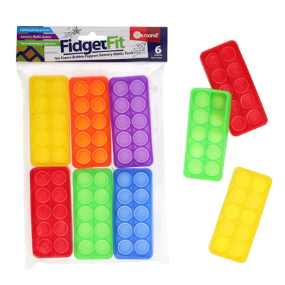 Fidget Fit Ten Frame Bubble Poppers Sensory Maths Tools Set of 6