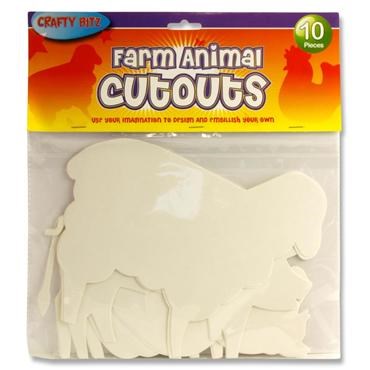 ** **Paper Cutouts - Farm Animals Set of 10