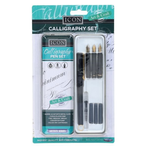 Icon Calligraphy Set In Tin
