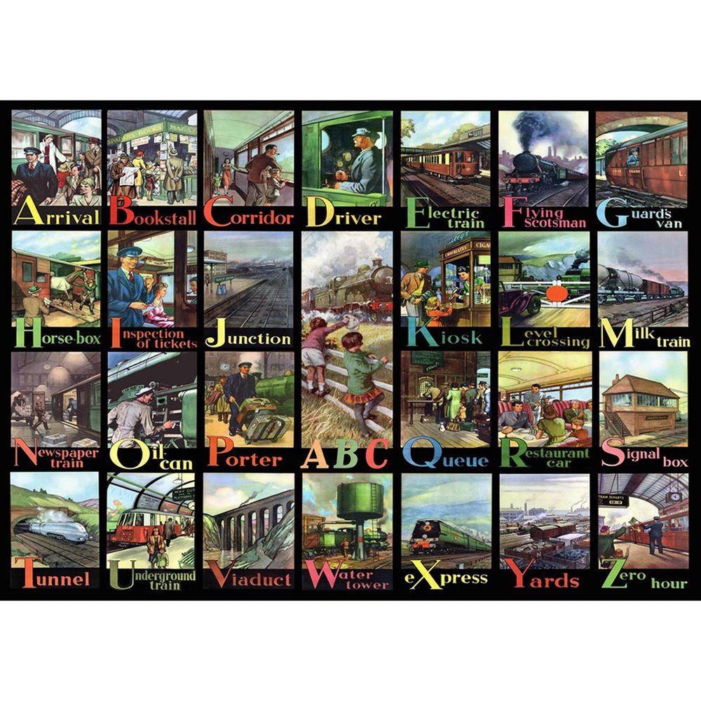 A to Z of Rail - BIG 500 Piece Jigsaw Puzzle - ABC School Supplies