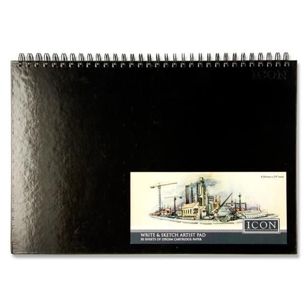 A3 135Gsm Wiro Hardcover Sketch Pad 50 Sheets - ABC School Supplies