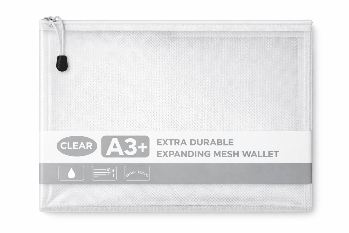 A3+ Extra Durable Expanding Mesh Wallet - ABC School Supplies