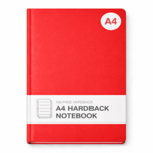 A4 160pg Hardback Notebook - Red - ABC School Supplies
