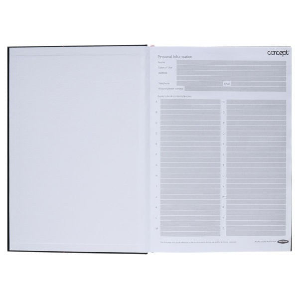 A4 192pg Hardcover A - Z Index Book - ABC School Supplies