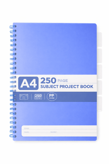 A4 250pg PP 5 Subject Project Book - Blue - ABC School Supplies