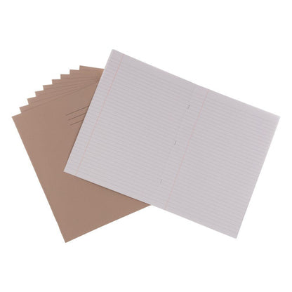 A4 Exercise Book 64 Page, 8mm Ruled With Margin, Buff - Pack of 50 - ABC School Supplies