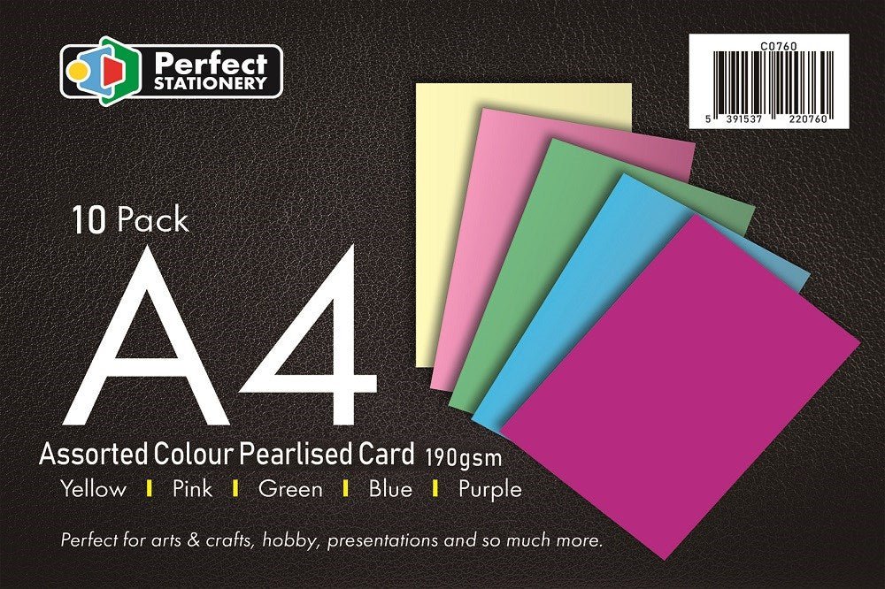 **A4 Pearlised Card 190Grm (Pack Of 10 Sheets) - ABC School Supplies
