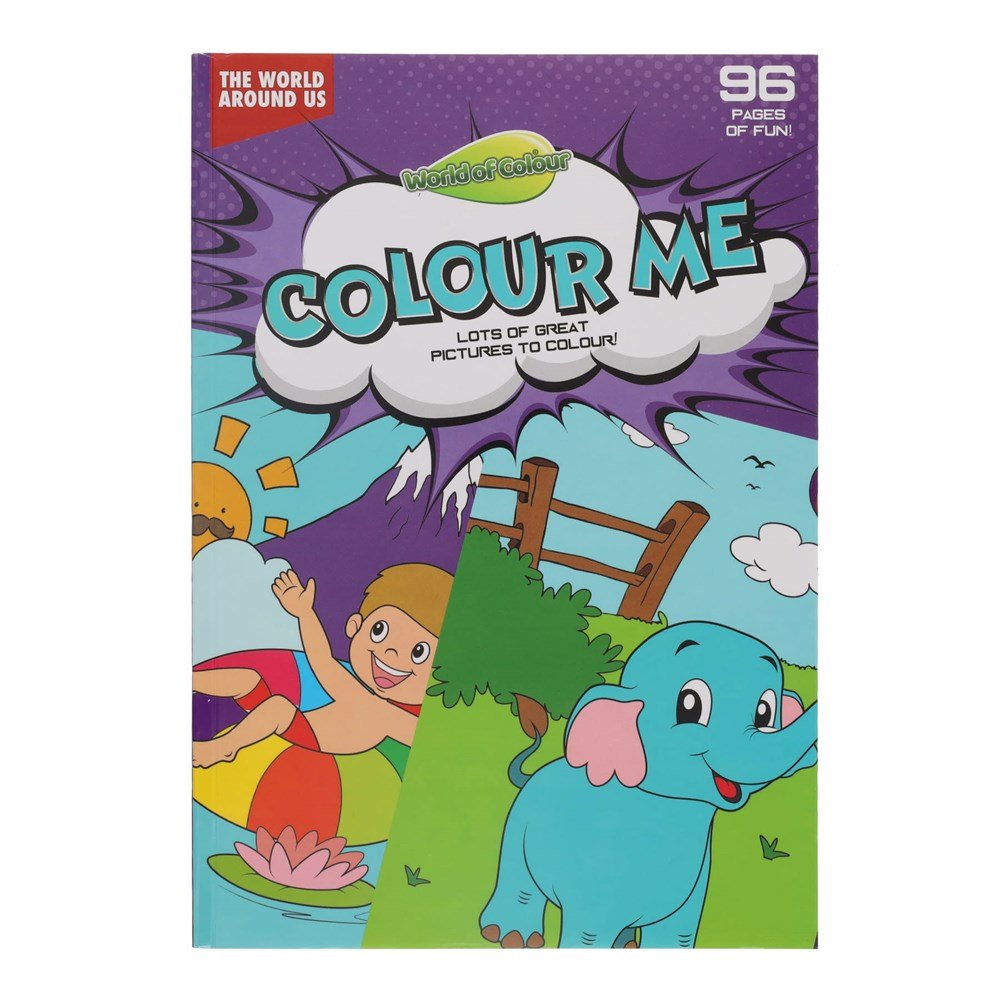 A4 Perforated Colouring Book - The World Around Us 96 Pages - ABC School Supplies