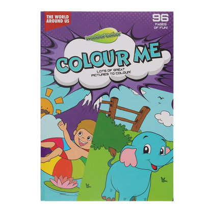 A4 Perforated Colouring Book - The World Around Us 96 Pages - ABC School Supplies