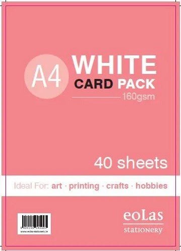 A4 White Card 160Gsm Pack Of 40 - ABC School Supplies