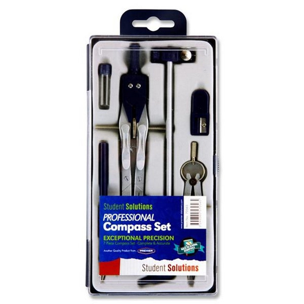 Student Solutions 7pce Professional Compass Set