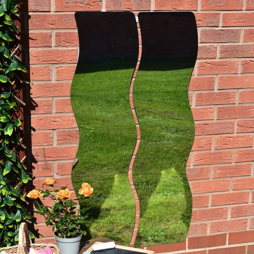 Outdoor / Indoor Wavy Mirrors Pack of 2