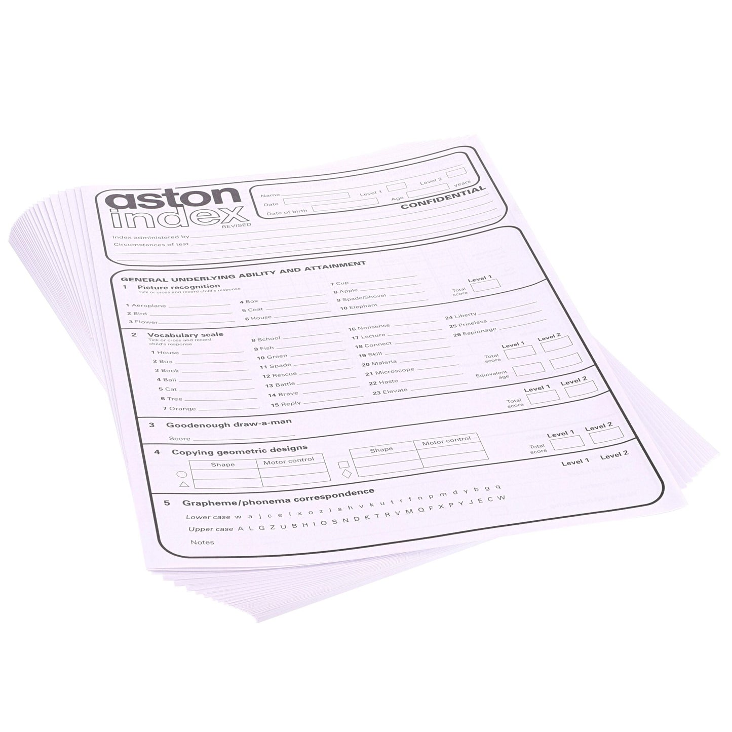 **Aston Index Score Sheets