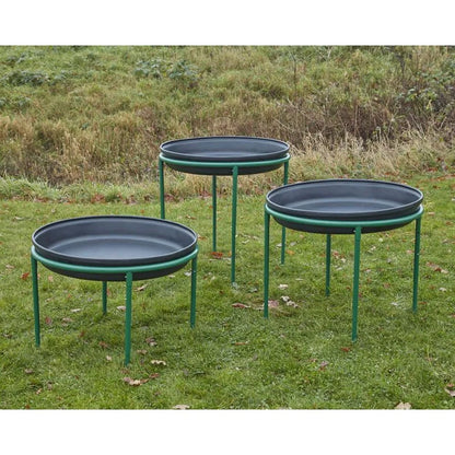 Adjustable Height Metal Deep Spot Tray Stands - Set of 3