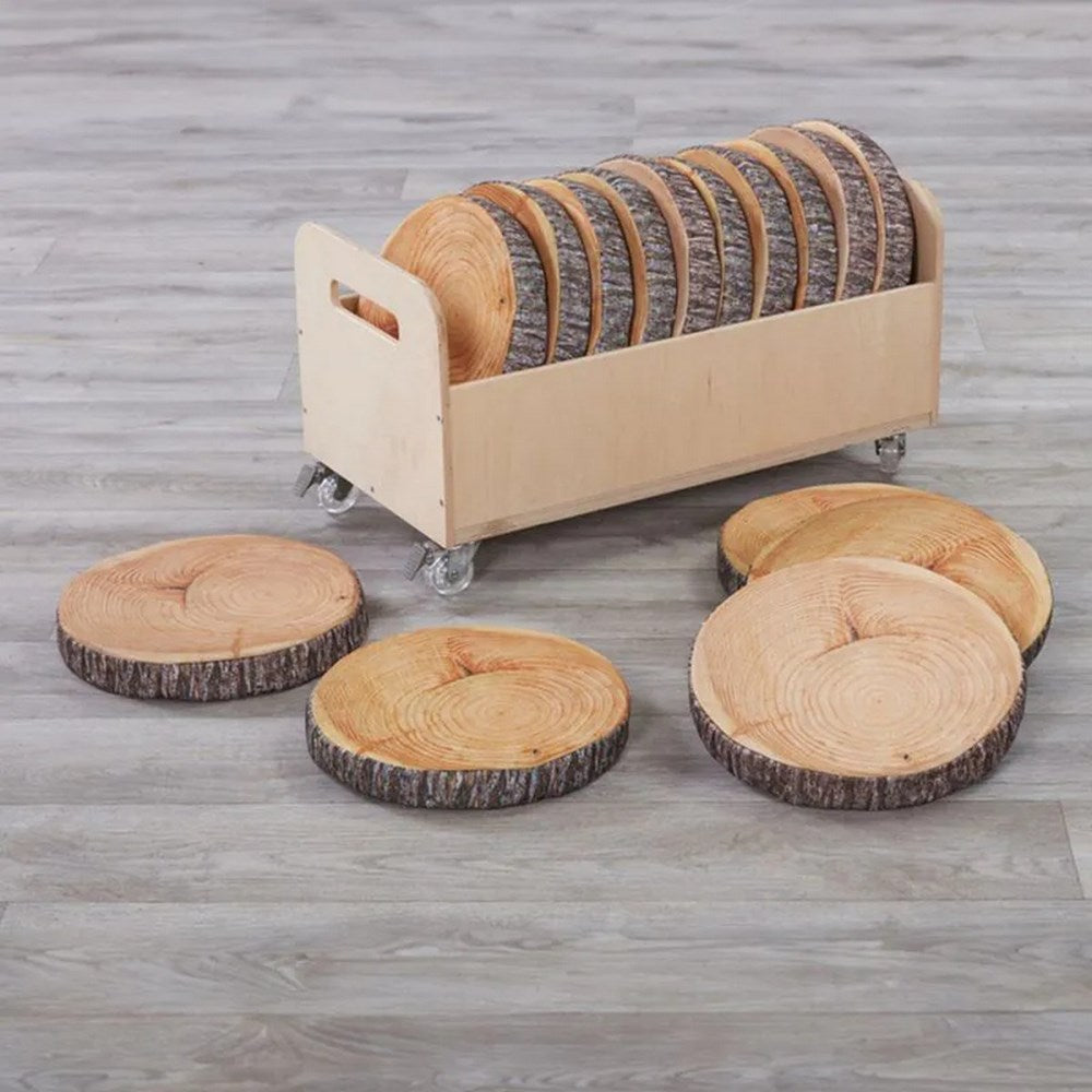 Cosy Log Slice Style Cushions And Trolley 16 Piece Set