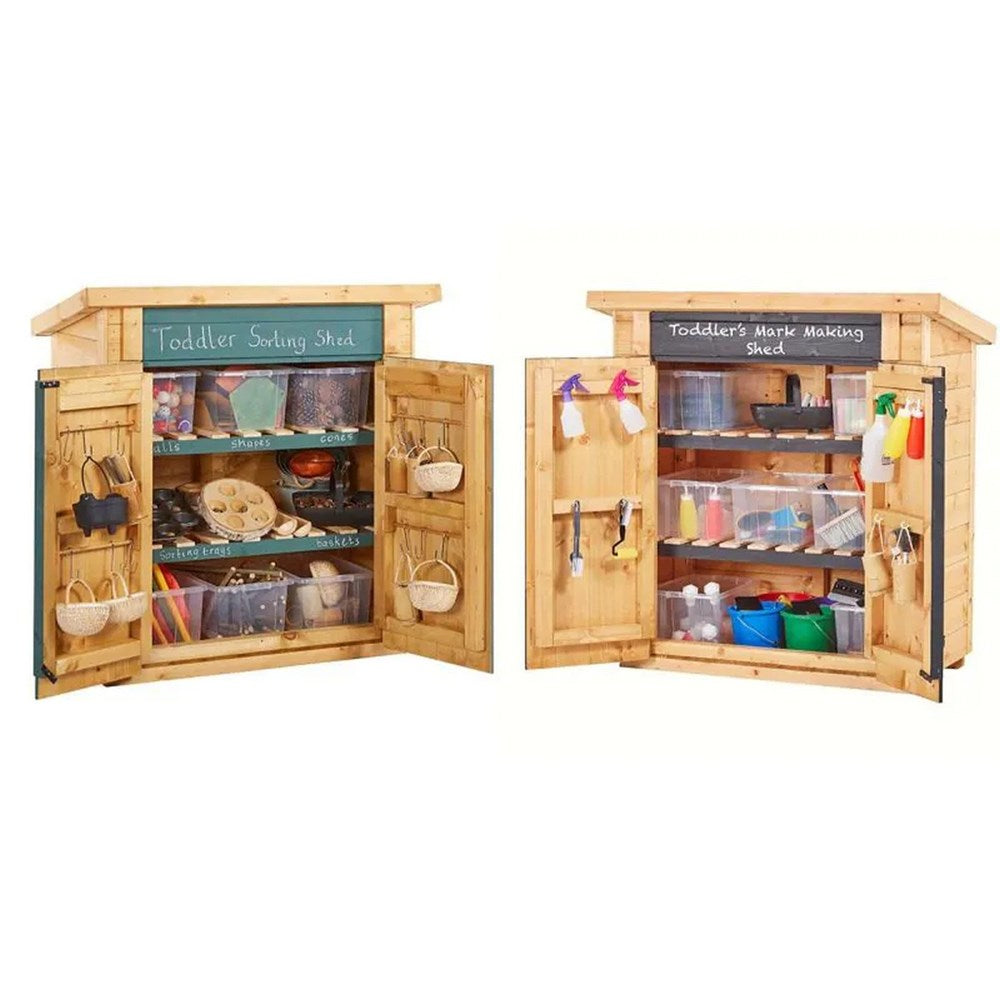 Cosy Curriculum Shed Compact Maths And Mark Making Sheds Set Of 2