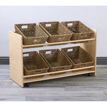 Cosy Rookie Range Open Mobile Basket Shelf With Seagrass Baskets