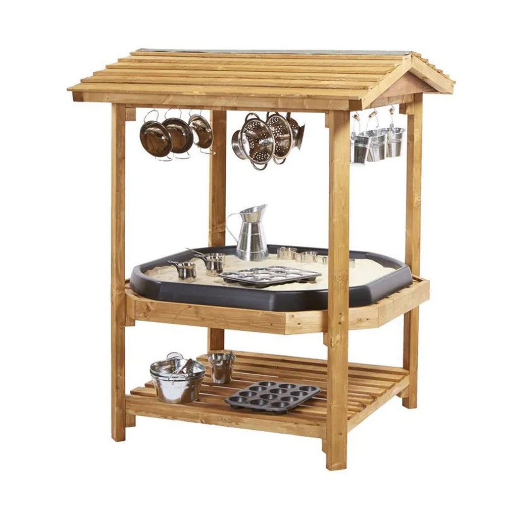 Cosy Tuff Tray Stand - Outdoor Canopied Wooden