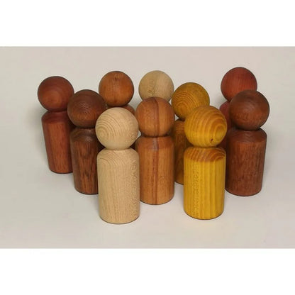 Cosy Multicultural Wooden Peg People Pack Of 10