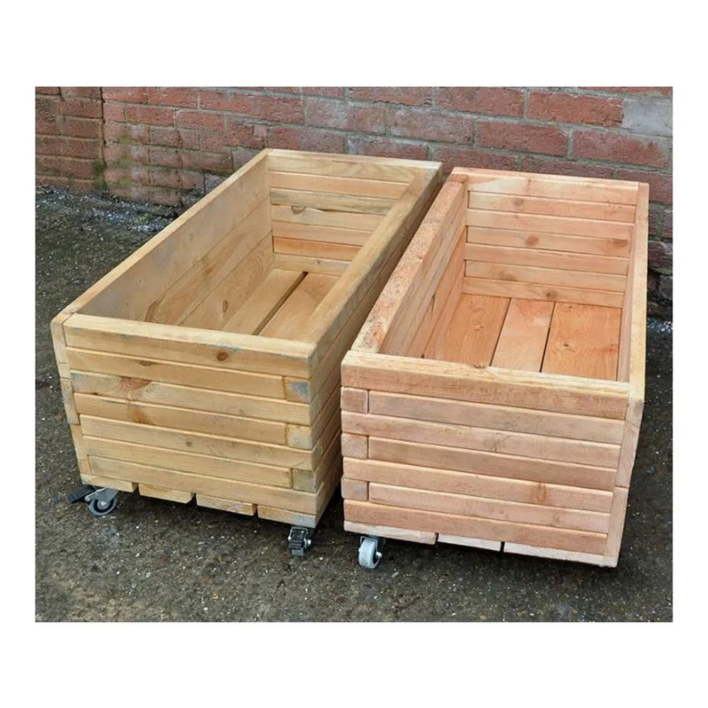 Cosy Simple Moveable Long Planters Set Of 2