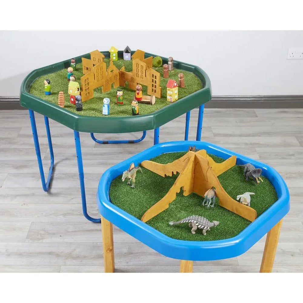 Cosy Small World Cityscape, Volcano And Cave Scene Set Of 2