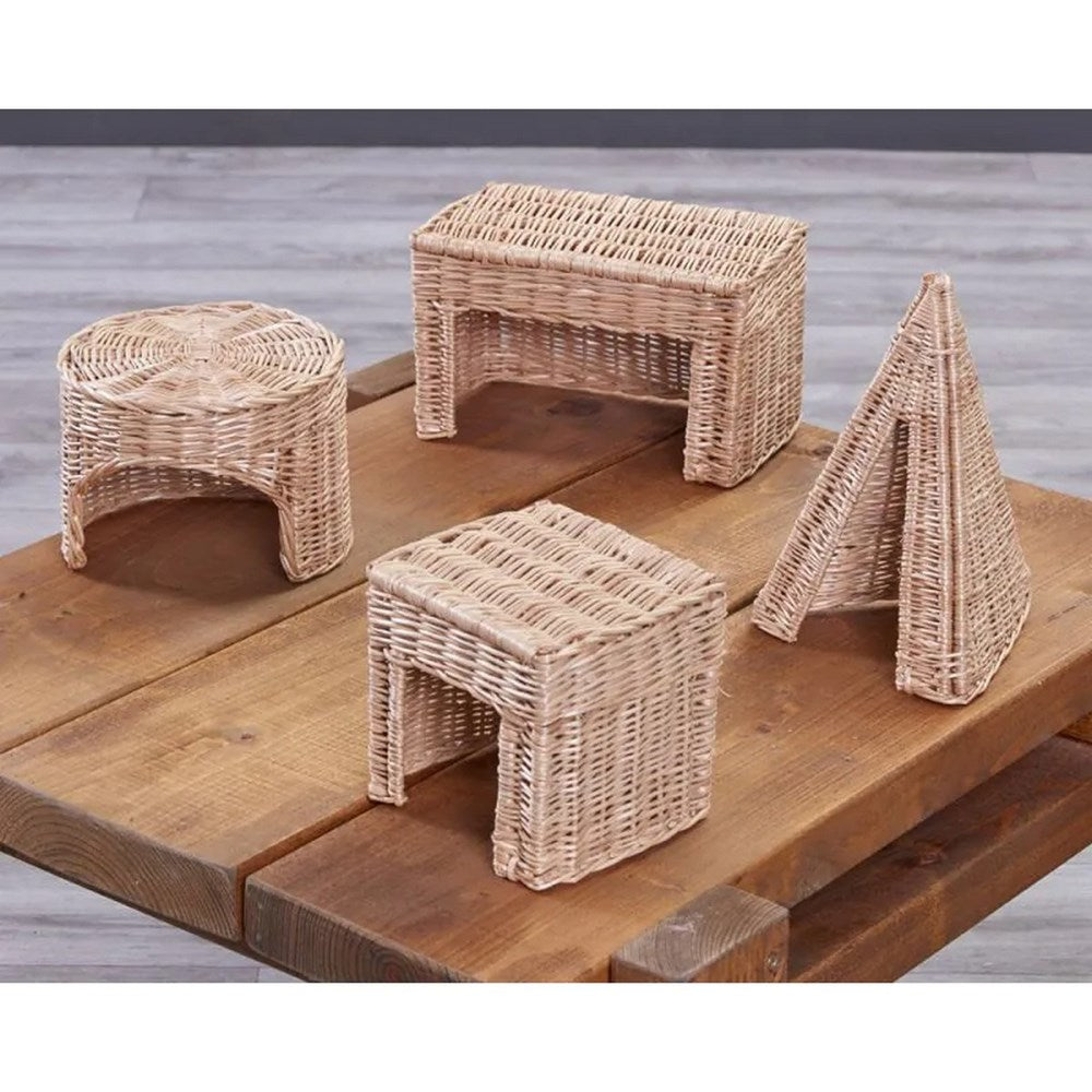 Cosy Wicker Shape Houses Set Of 4