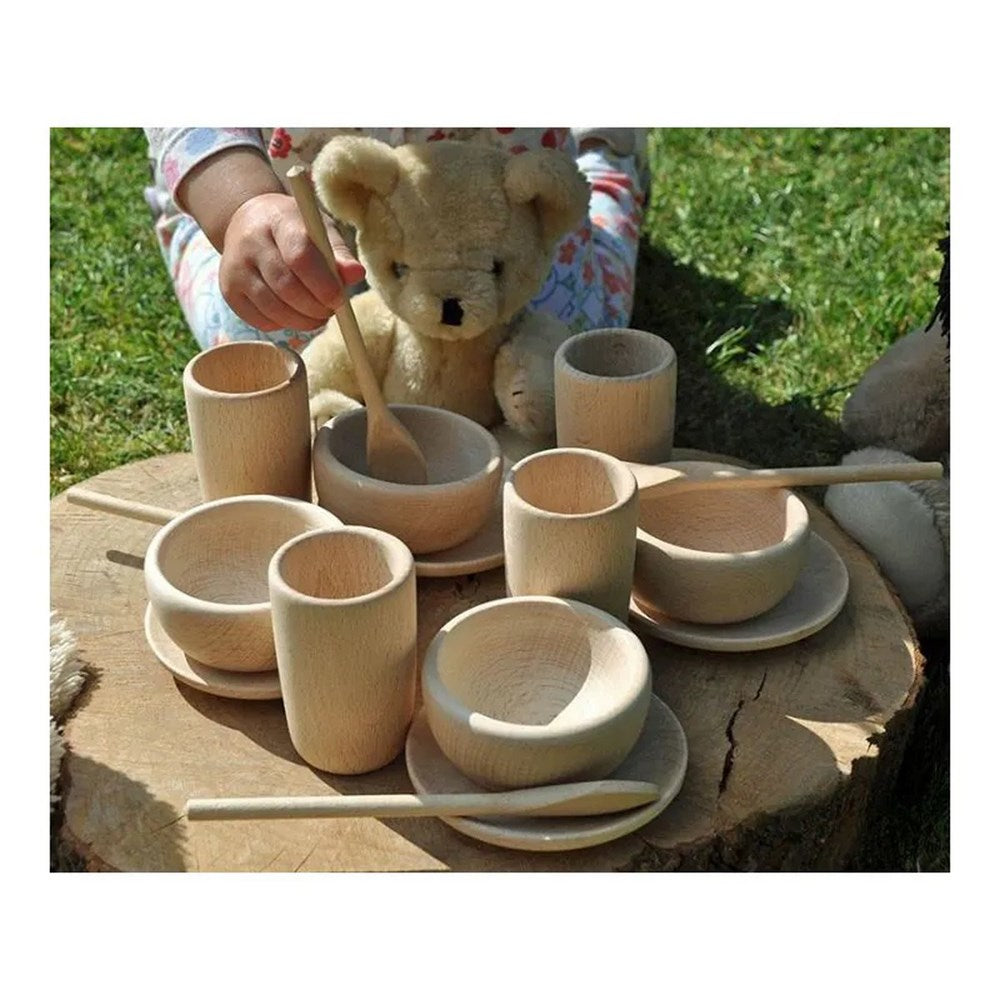 Teddy Bear Wooden Tea Set - Set of 16