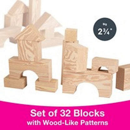 Edushape Wood-Like Edu-Blocks, Big (32 pcs)
