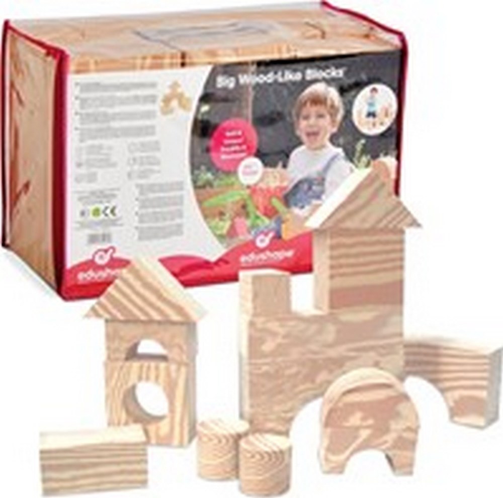 Edushape Wood-Like Edu-Blocks, Big (32 pcs)