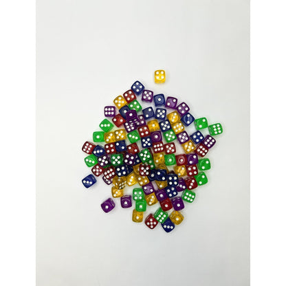 ABC Essentials Dot Dice Asstd Colours 16mm Tub of 100 - ABC School Supplies