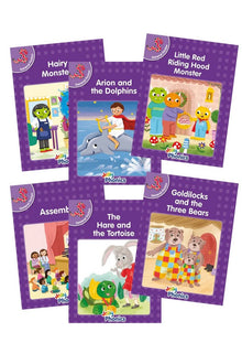 Jolly Phonics Decodable Readers - General Fiction - Level 5 (Purple Level) (Precursive letters)
