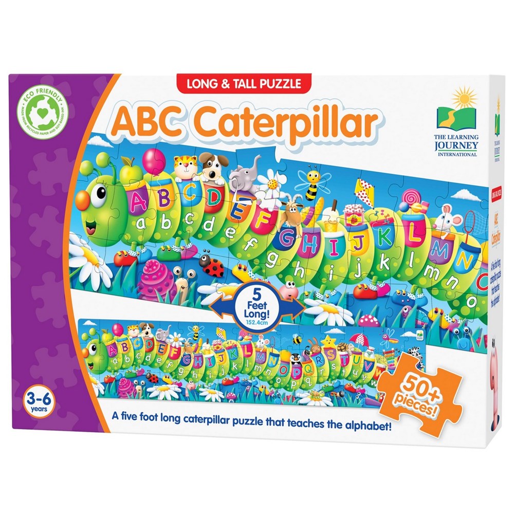 **Long & Tall Puzzle Abc Caterpillar Letters 51 Pcs