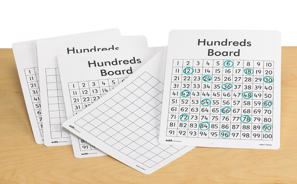 ** Edx Education Dry Erase Hundreds White Boards Set of 30