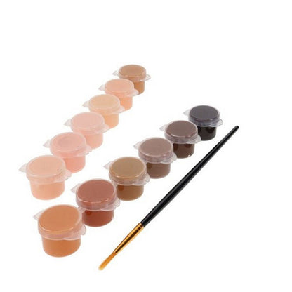 Acrylic Paint Skin Tones And Paint Brush Set 12 X 5Ml - ABC School Supplies