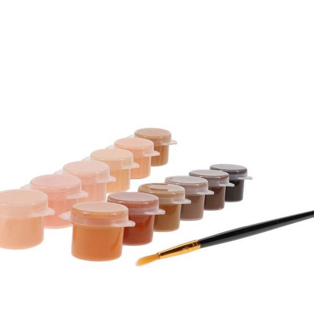 Acrylic Paint Skin Tones And Paint Brush Set 12 X 5Ml - ABC School Supplies