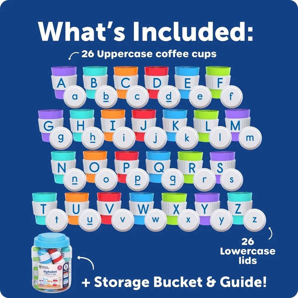 Alphabet Coffee Cups - ABC School Supplies