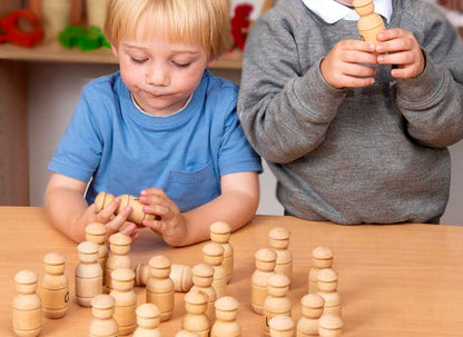 Alphabet Wooden People Figures - ABC School Supplies