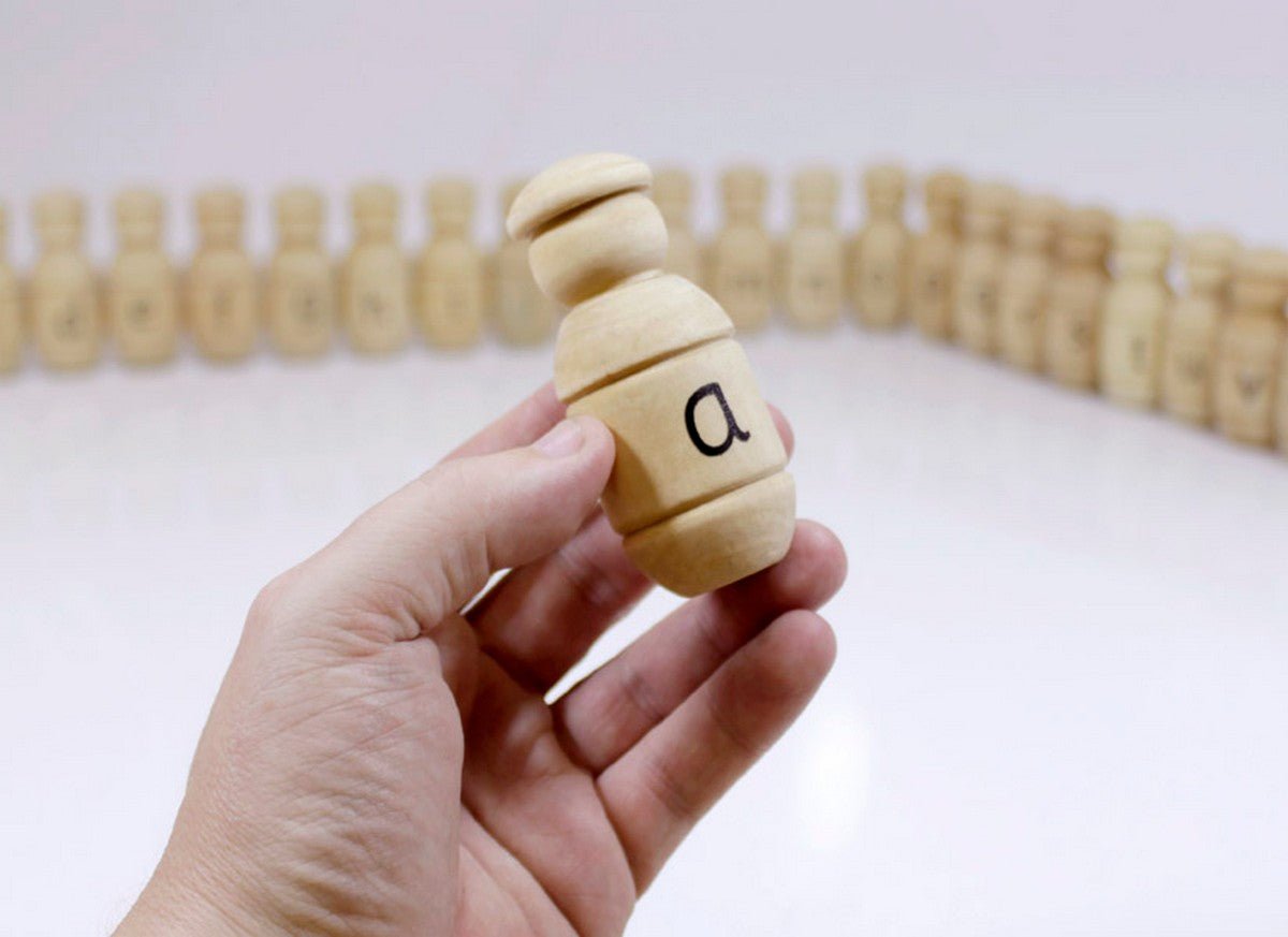 Alphabet Wooden People Figures - ABC School Supplies